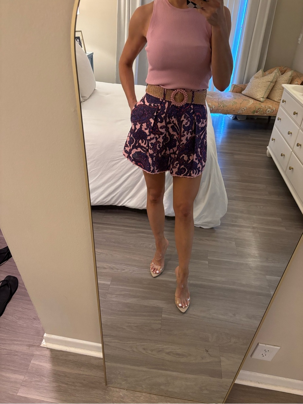 🌸 Zimmermann Tiggy Tuck Short & Ribbed Tank Set — Lilac/Pink Paisley 🌸 - Picture 3 of 13